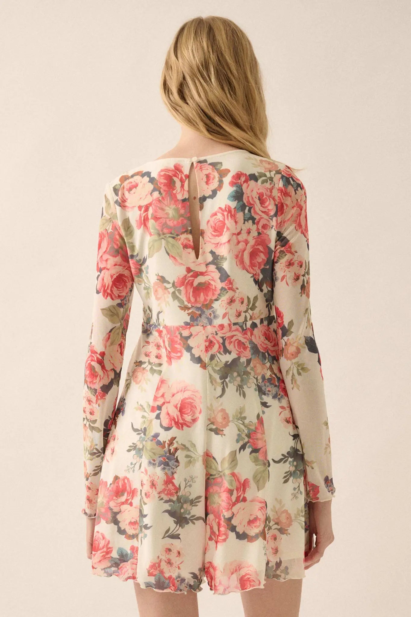 Bloom to Life Floral-Print Mesh V-Neck Romper - ShopPromesa