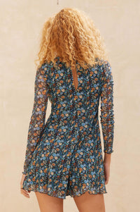 Bright Breeze Floral Mesh Long-Sleeve Romper - ShopPromesa