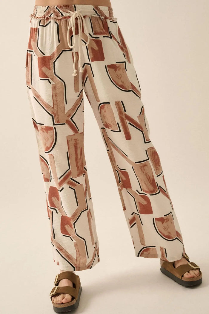 Timeless Journey Abstract-Print Wide-Leg Pants - ShopPromesa