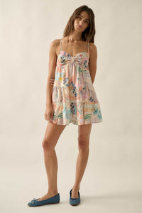 Miami Mood Tropical-Print Tiered Babydoll Romper - ShopPromesa