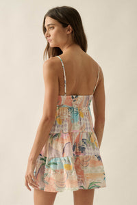 Miami Mood Tropical-Print Tiered Babydoll Romper - ShopPromesa