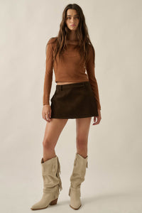 Smooth Moves Vegan Suede A-Line Mini Skort - ShopPromesa