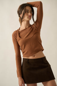 Smooth Moves Vegan Suede A-Line Mini Skort - ShopPromesa