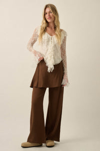 Stand By Me Wide-Leg Layered Skirt Pants - ShopPromesa