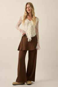 Stand By Me Wide-Leg Layered Skirt Pants - ShopPromesa