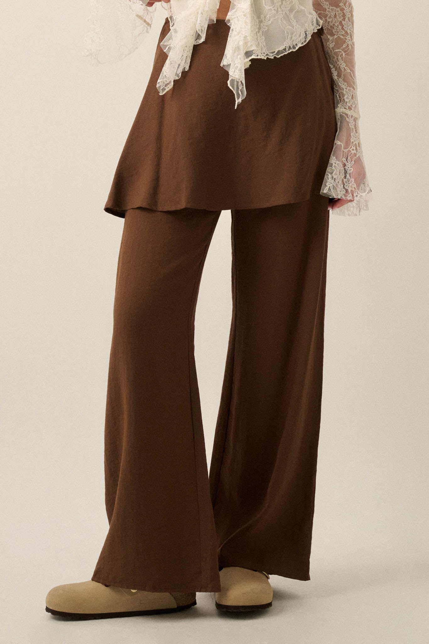 Stand By Me Wide-Leg Layered Skirt Pants - ShopPromesa