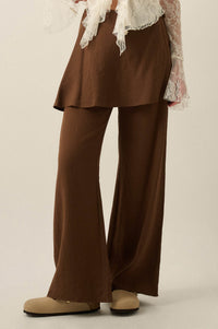 Stand By Me Wide-Leg Layered Skirt Pants - ShopPromesa