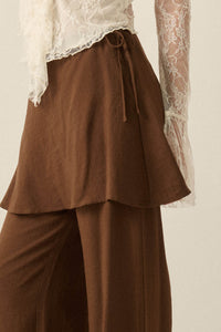 Stand By Me Wide-Leg Layered Skirt Pants - ShopPromesa