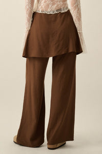 Stand By Me Wide-Leg Layered Skirt Pants - ShopPromesa
