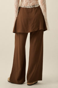 Stand By Me Wide-Leg Layered Skirt Pants - ShopPromesa