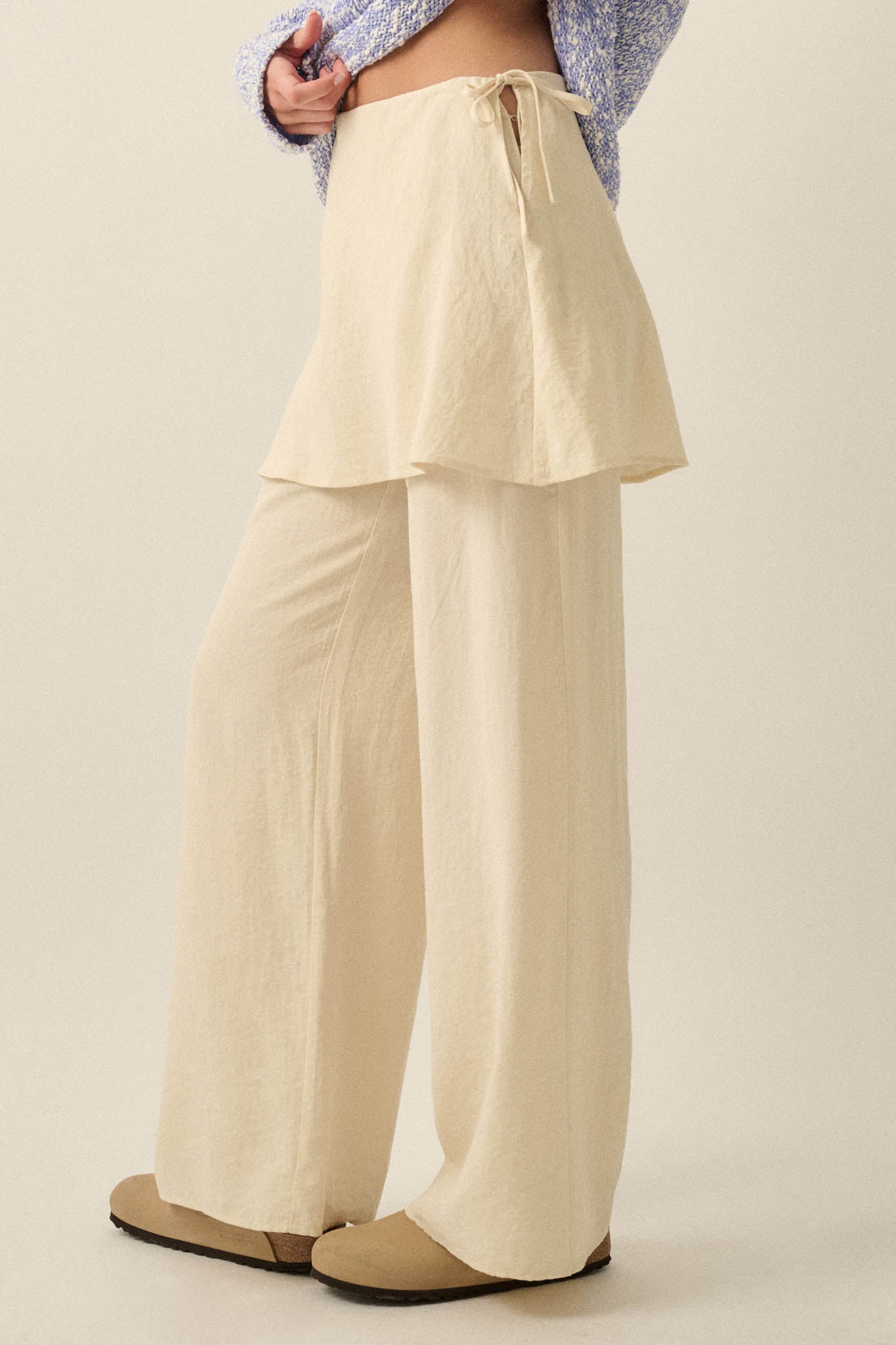 Stand By Me Wide-Leg Layered Skirt Pants - ShopPromesa