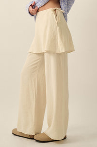 Stand By Me Wide-Leg Layered Skirt Pants - ShopPromesa