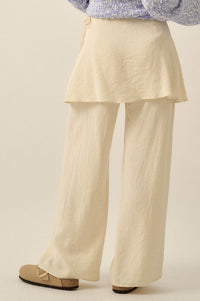 Stand By Me Wide-Leg Layered Skirt Pants - ShopPromesa