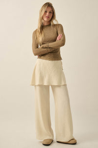 Stand By Me Wide-Leg Layered Skirt Pants - ShopPromesa