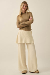 Stand By Me Wide-Leg Layered Skirt Pants - ShopPromesa