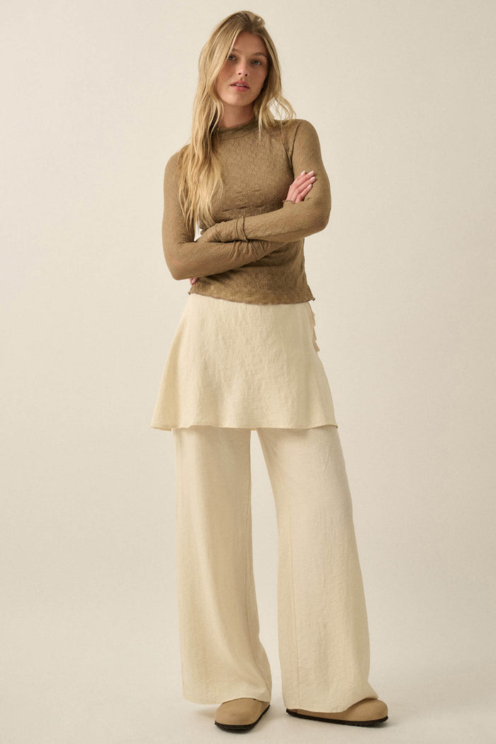 Stand By Me Wide-Leg Layered Skirt Pants - ShopPromesa