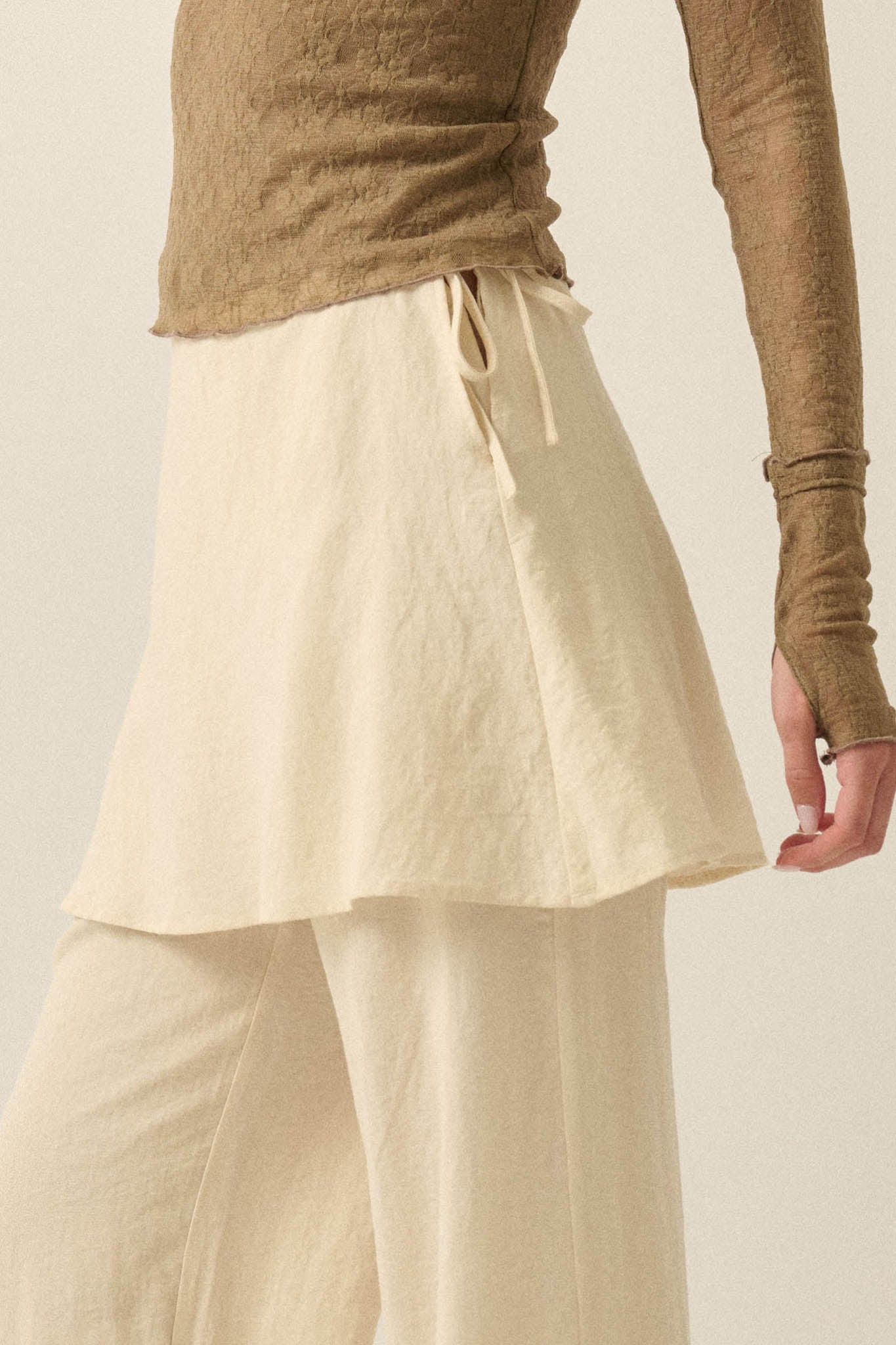 Stand By Me Wide-Leg Layered Skirt Pants - ShopPromesa