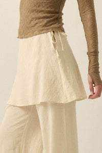 Stand By Me Wide-Leg Layered Skirt Pants - ShopPromesa