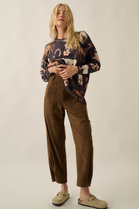 On the Move Corduroy Snap-Hem Barrel Pants - ShopPromesa