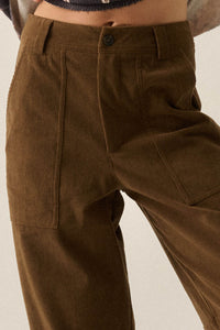 On the Move Corduroy Snap-Hem Barrel Pants - ShopPromesa