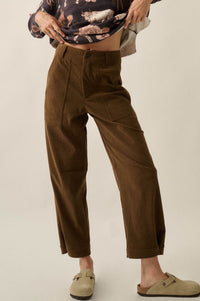 On the Move Corduroy Snap-Hem Barrel Pants - ShopPromesa