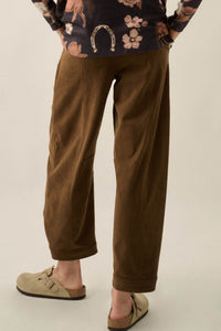 On the Move Corduroy Snap-Hem Barrel Pants - ShopPromesa