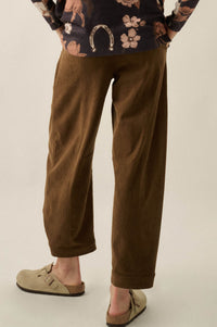 On the Move Corduroy Snap-Hem Barrel Pants - ShopPromesa