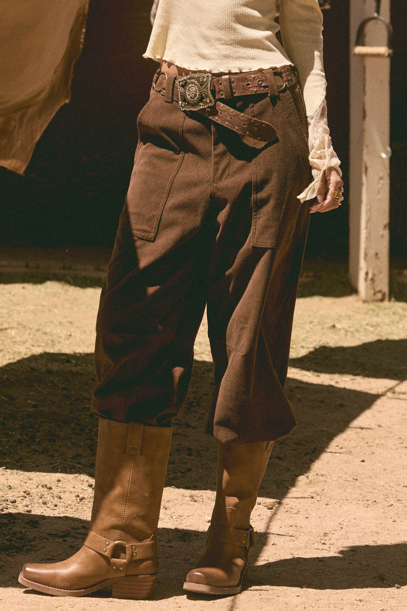 On the Move Corduroy Snap-Hem Barrel Pants - ShopPromesa