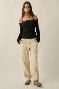 On the Move Corduroy Snap-Hem Barrel Pants - ShopPromesa