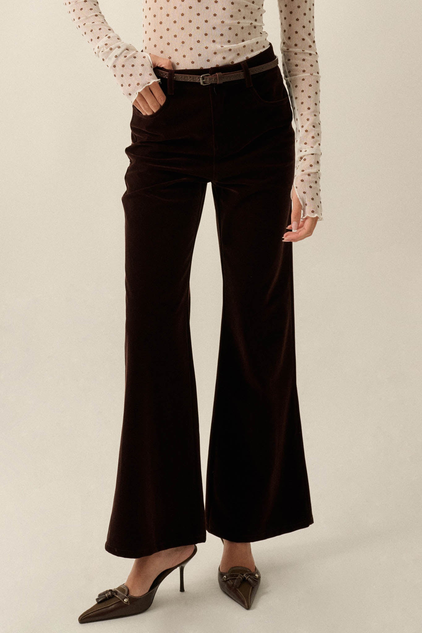 Making Moves Velvet High-Waist Flare Pants - ShopPromesa