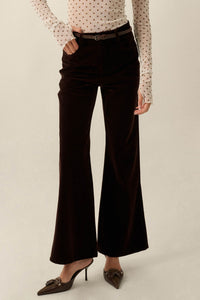 Making Moves Velvet High-Waist Flare Pants - ShopPromesa