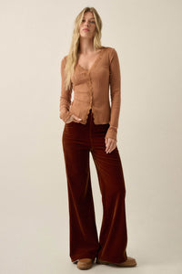 Making Moves Velvet High-Waist Flare Pants - ShopPromesa