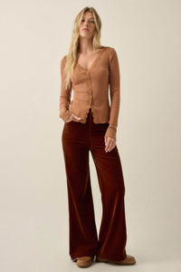 Making Moves Velvet High-Waist Flare Pants - ShopPromesa