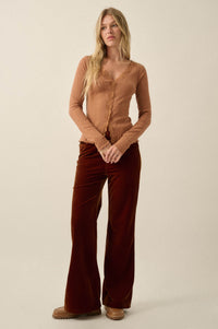 Making Moves Velvet High-Waist Flare Pants - ShopPromesa