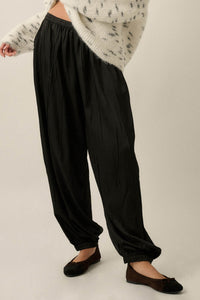 Luster for Life Textured Satin Balloon Pants - ShopPromesa