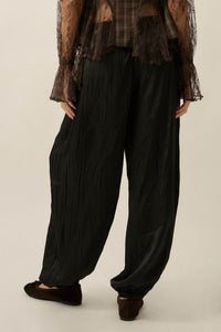 Luster for Life Textured Satin Balloon Pants - ShopPromesa