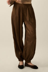 Luster for Life Textured Satin Balloon Pants - ShopPromesa