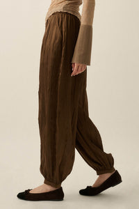 Luster for Life Textured Satin Balloon Pants - ShopPromesa