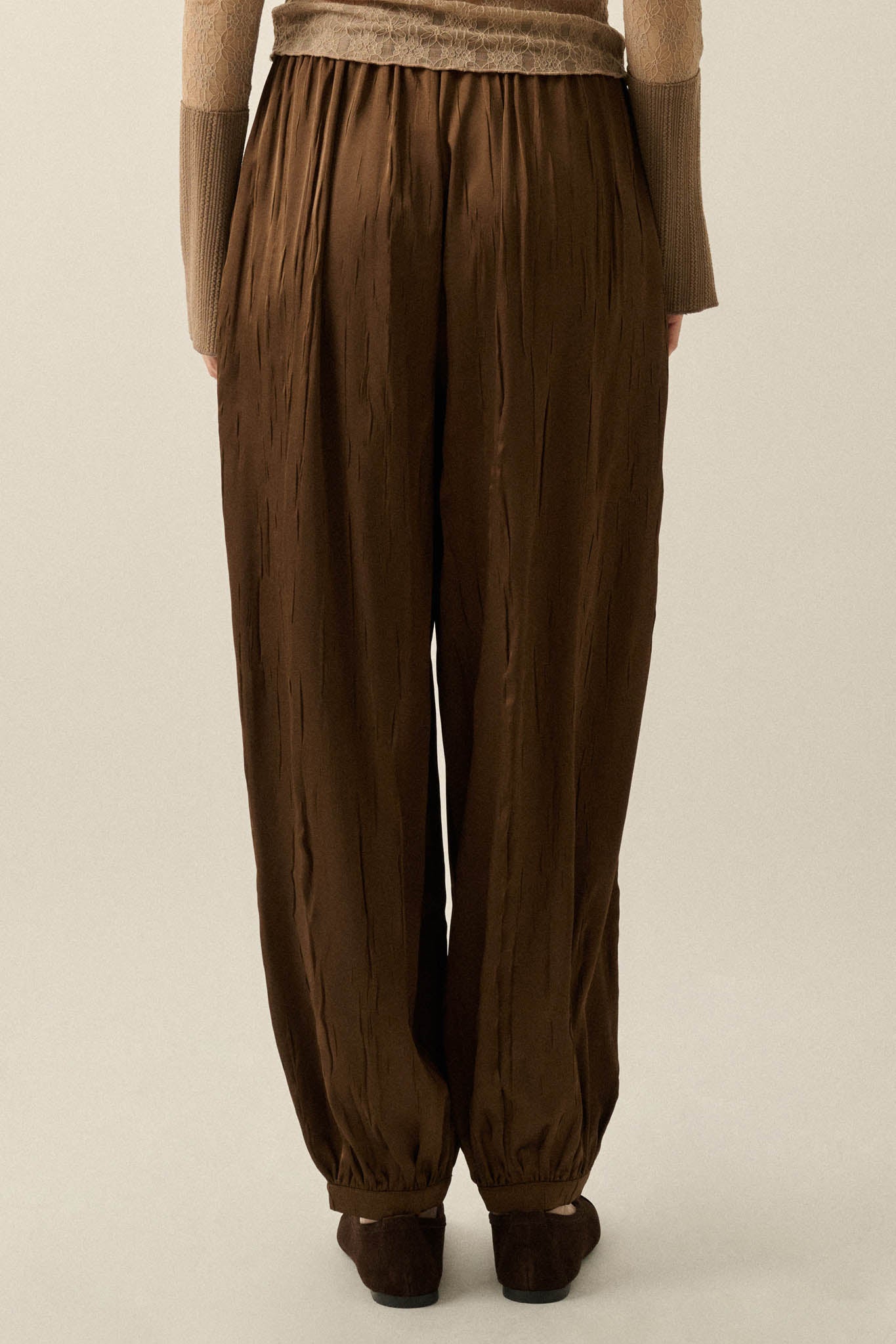Luster for Life Textured Satin Balloon Pants - ShopPromesa