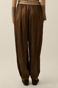 Luster for Life Textured Satin Balloon Pants - ShopPromesa