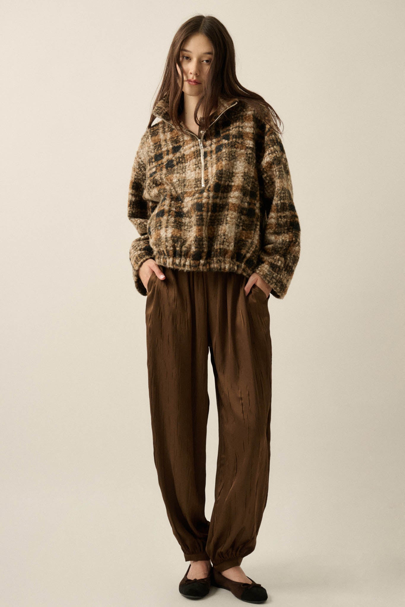 Luster for Life Textured Satin Balloon Pants - ShopPromesa