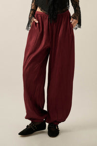 Luster for Life Textured Satin Balloon Pants - ShopPromesa