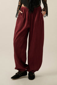 Luster for Life Textured Satin Balloon Pants - ShopPromesa