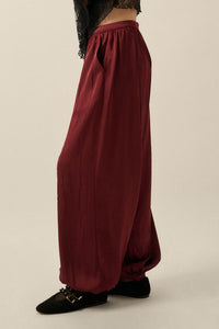 Luster for Life Textured Satin Balloon Pants - ShopPromesa