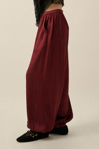 Luster for Life Textured Satin Balloon Pants - ShopPromesa