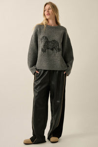 Faux Real Vegan Leather and Suede Wide-Leg Pants - ShopPromesa