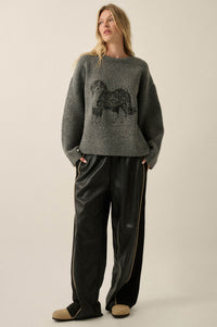 Faux Real Vegan Leather and Suede Wide-Leg Pants - ShopPromesa