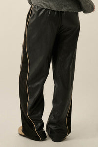 Faux Real Vegan Leather and Suede Wide-Leg Pants - ShopPromesa