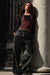 Faux Real Vegan Leather and Suede Wide-Leg Pants - ShopPromesa
