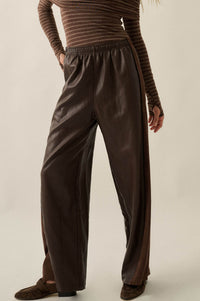 Faux Real Vegan Leather and Suede Wide-Leg Pants - ShopPromesa